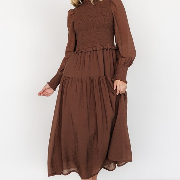 Baltic Born Dresses & Skirts - Baltic Born Daria Smocked Maxi Dress | Brown Size LL